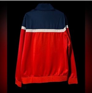 FILA Mens S Track Jacket Red White Navy Blue‎ Polyester Zip